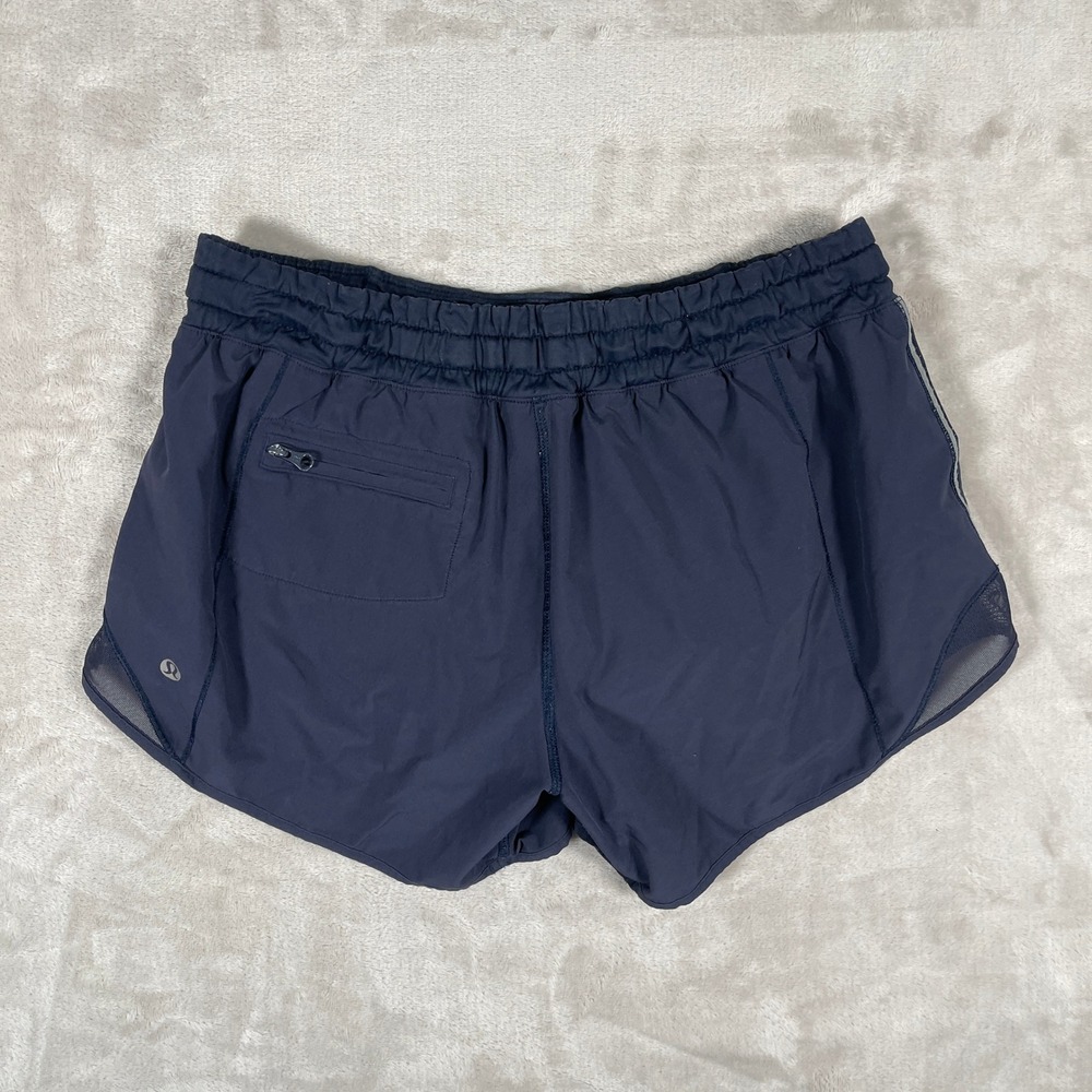 Lululemon Women's Hotty Hot Shorts Activewear Sporty Athletic Lined 4 Blue - Picture 6 of 6